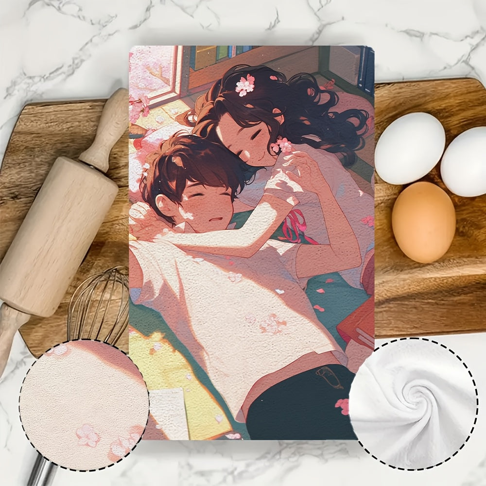 2 Pieces Ultra Soft Absorbent Kitchen Towels 16x24 Inches for Holiday Decor