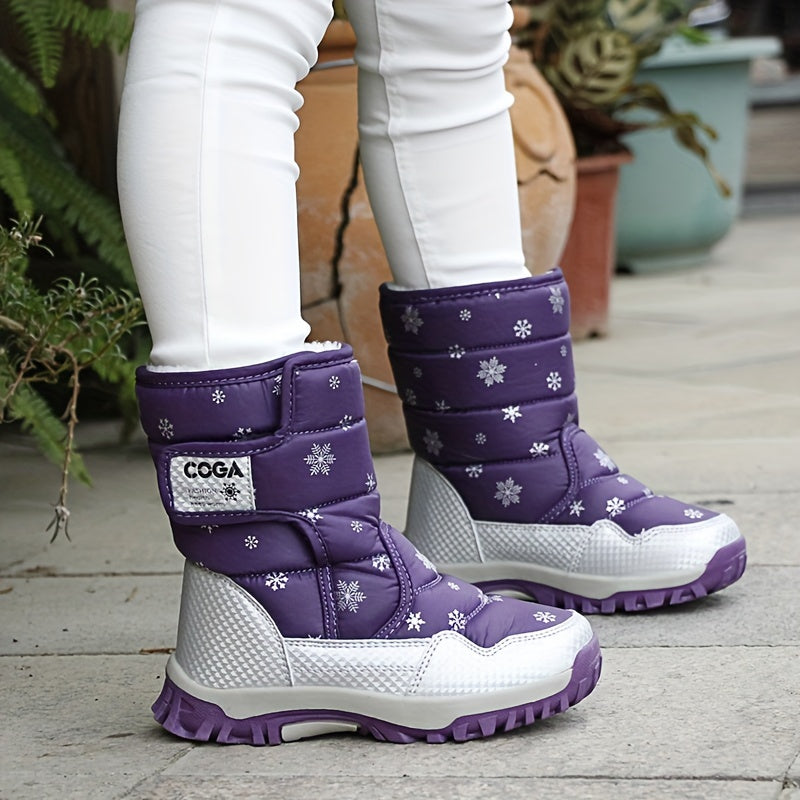 Kids' Snow Boots High-Top Casual Winter Hiking Waterproof PU Nylon TPR Sole