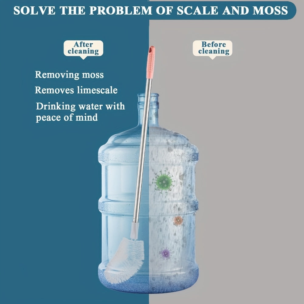 Cepillo de limpieza versátil para botellas y dispensadores de acero inoxidable con cabezal reemplazable