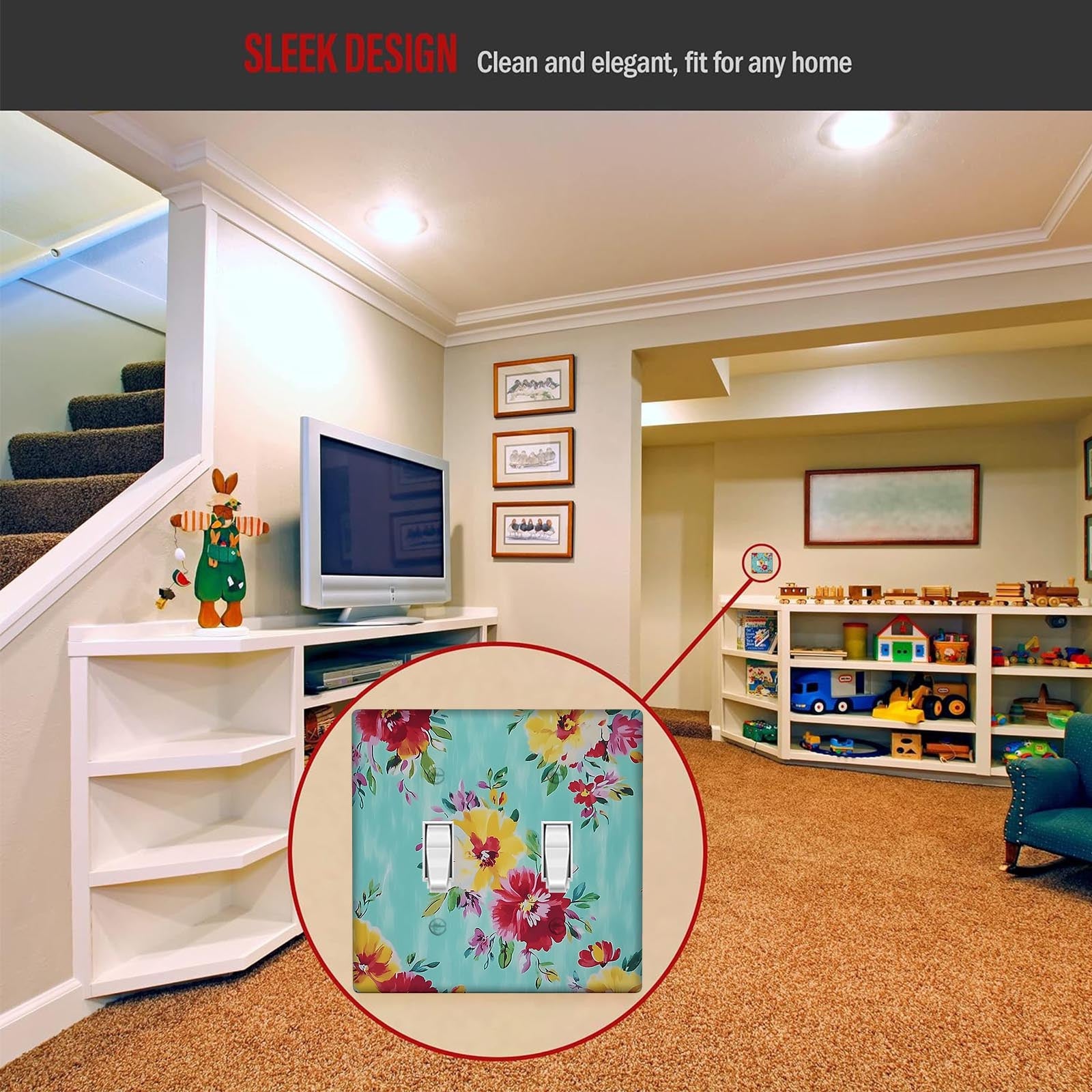 Luz decorativa para cubierta de interruptor 1-2 gang baño dormitorio aula