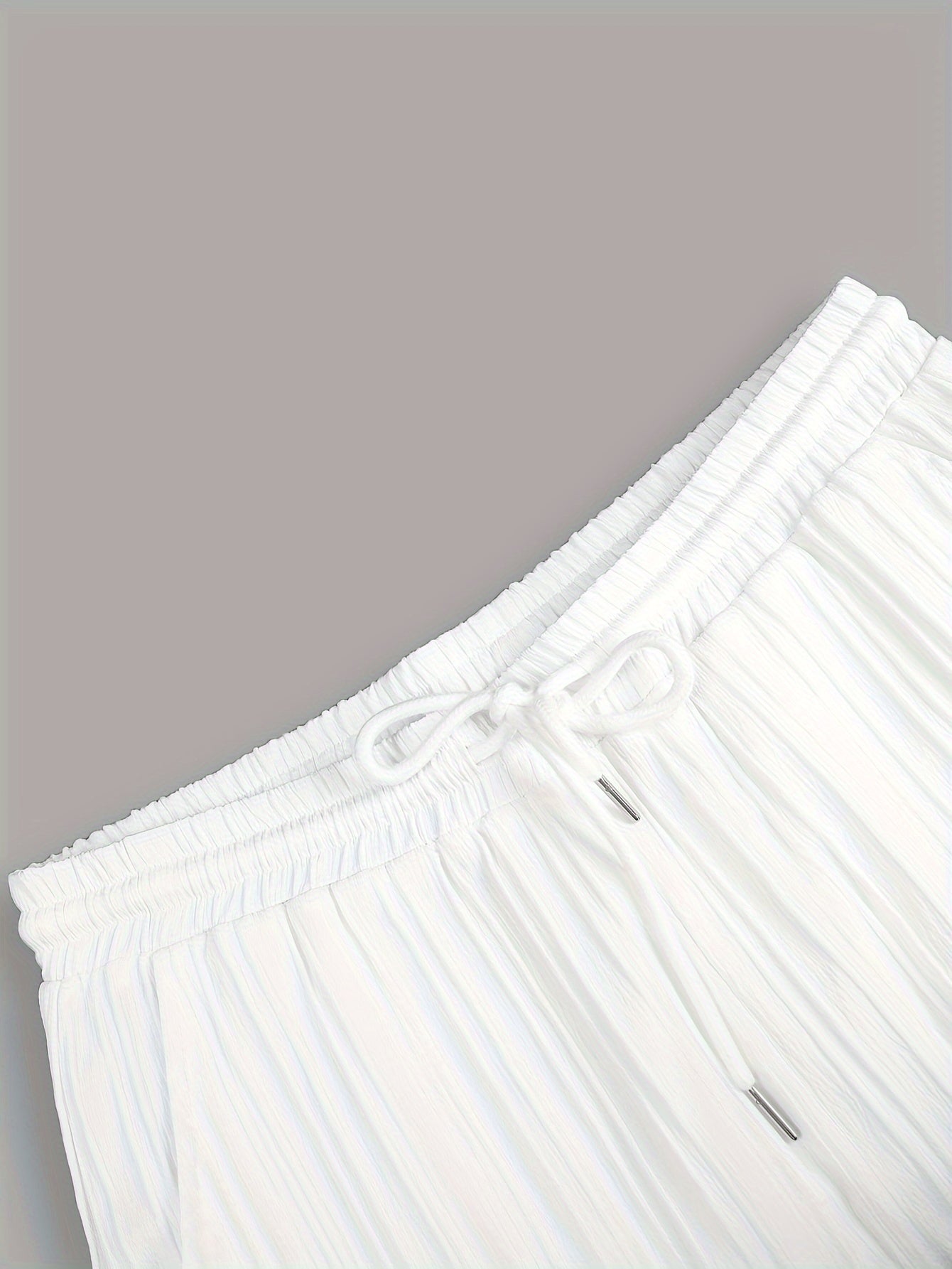 Plus Size Men's Summer Solid Striped Casual Lapel Button-Up Shirt and Drawstring Shorts Set