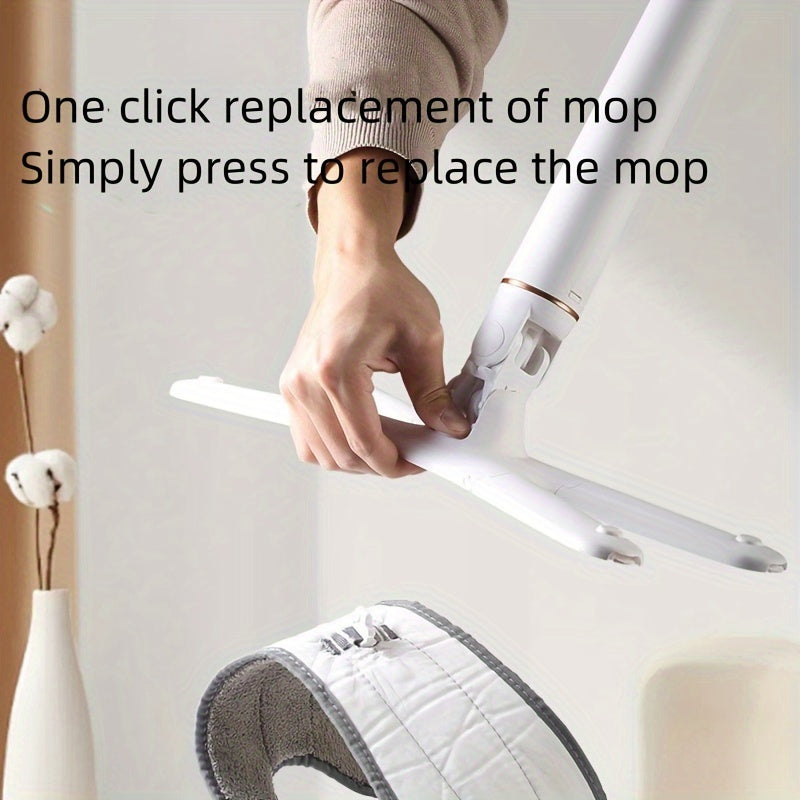 Butterfly Mop with Twisting Mechanism, Reinforced Rod, One-Click Replacement