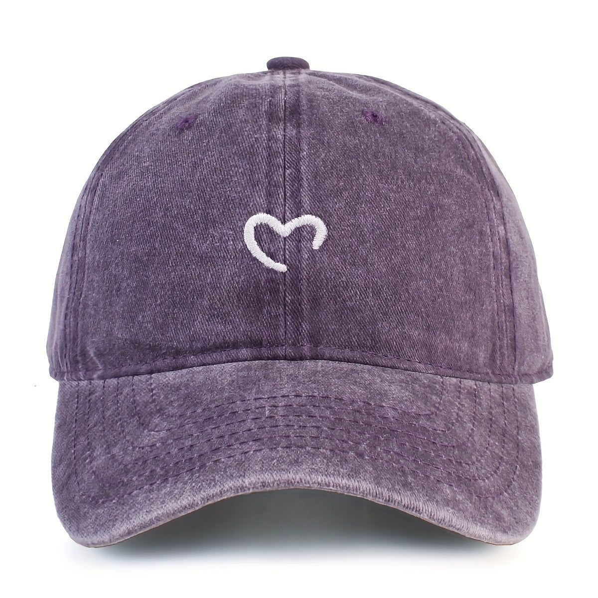 Women's Embroidered Heart Baseball Cap Adjustable Sun Protection Urban Vacation