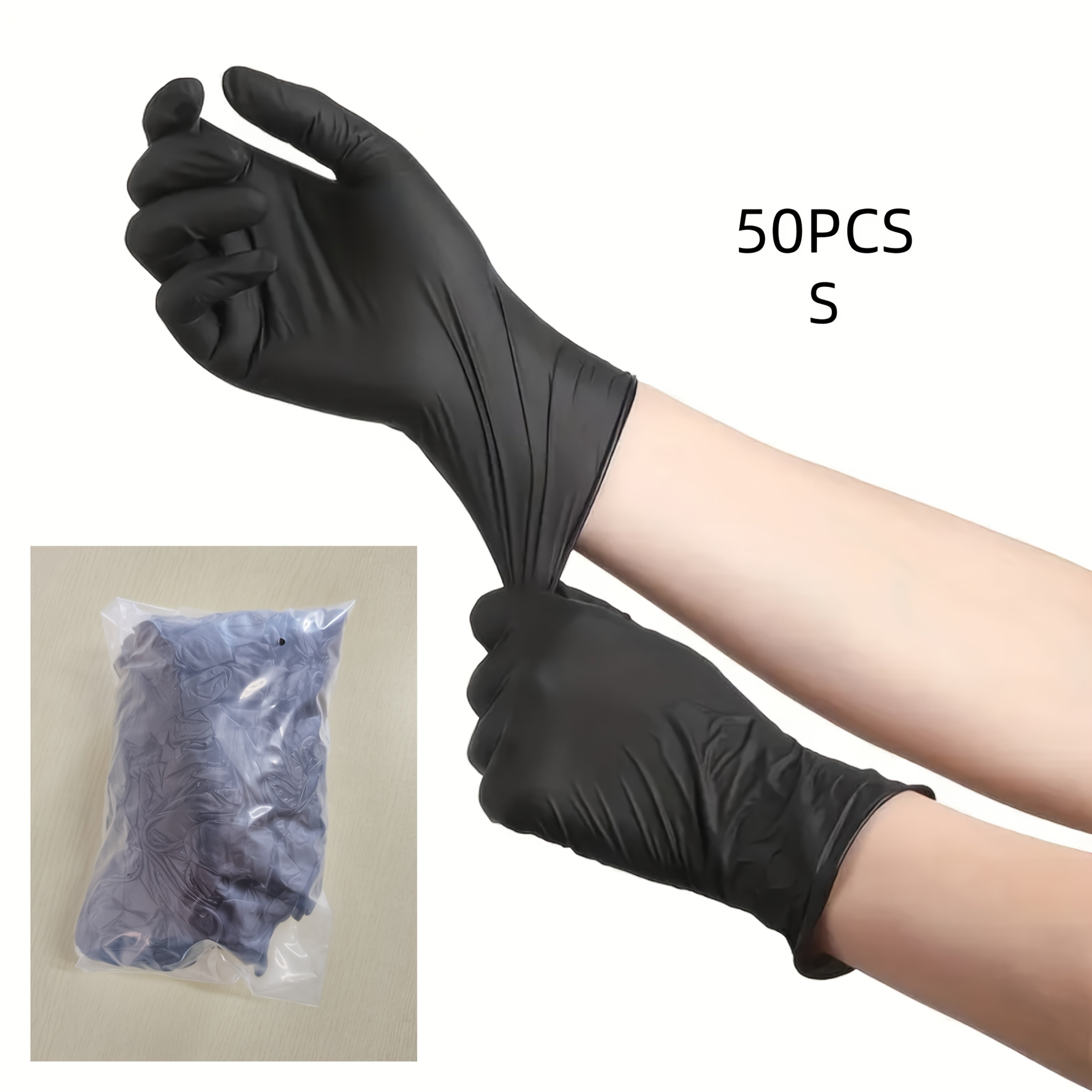 Black Disposable Cleaning Gloves 20/50 Pcs Waterproof Durable for Kitchen Pet Hair Dyeing