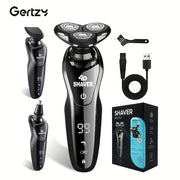 Men's Electric Shaver USB Rechargeable with Digital Display Nose Sideburn Trimmer Stainless Steel