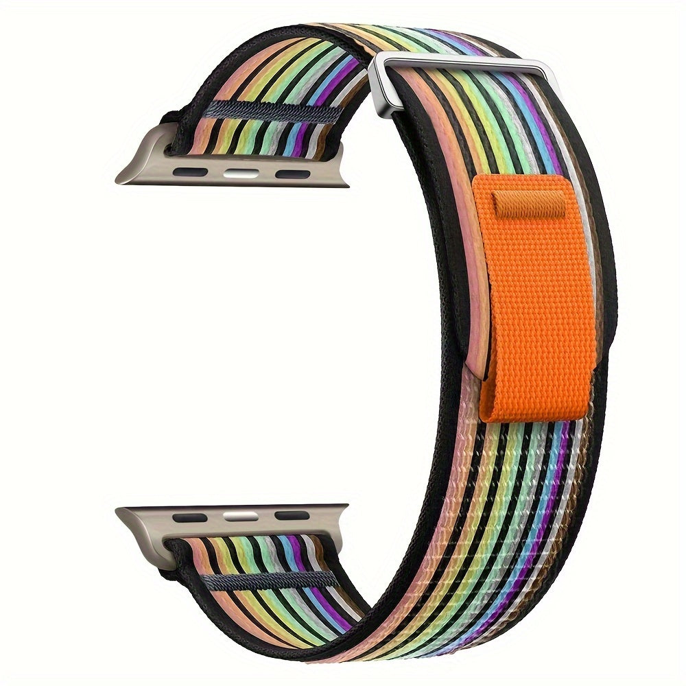 Elastic Nylon Watch Band for Apple Watch Adjustable Sport Strap Compatible with Series 10 9 8 7 6 SE 5 4 3 2 1