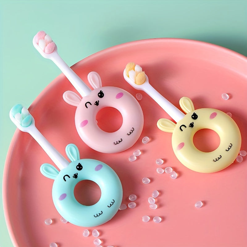 Baby Silicone Toothbrush for Toddlers 0-3 Ultra Soft Microfiber Bristles Cartoon Design