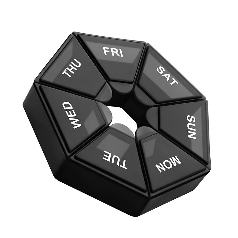 Plastic 7-Day Pill Organizer Portable Tablet Dispenser Travel Case