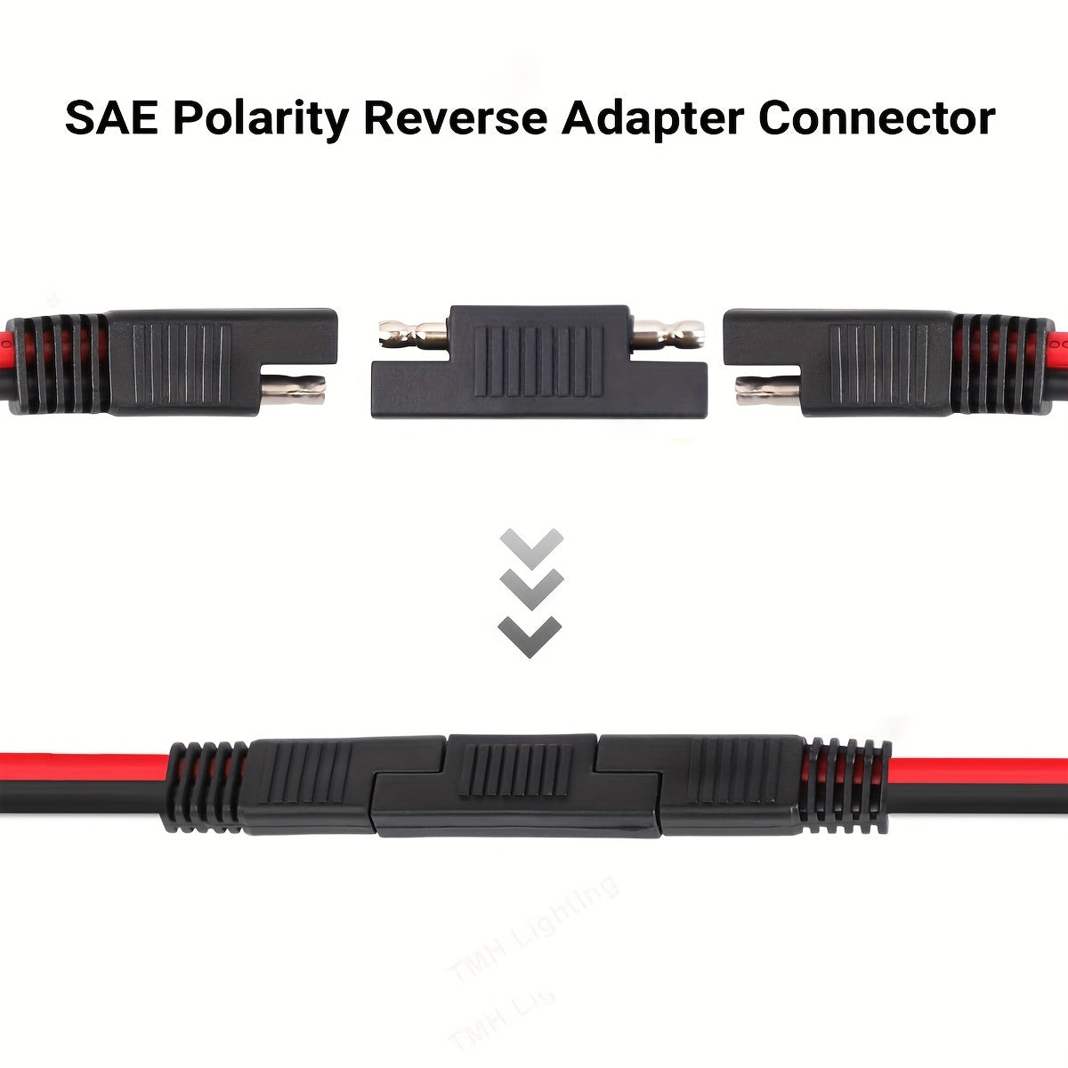 Juego de adaptadores de reversa SAE a SAE, de 4 o 8 unidades, para sistemas de corriente continua de 12V y 24V