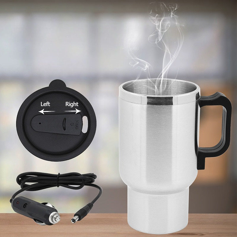 Stainless Steel Travel Mug 450ml Electric Car Heated Coffee Tea Cup