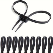 Black Nylon Zipper Ties Set 1/3/10pcs Weatherproof Non-Slip Break Resistant