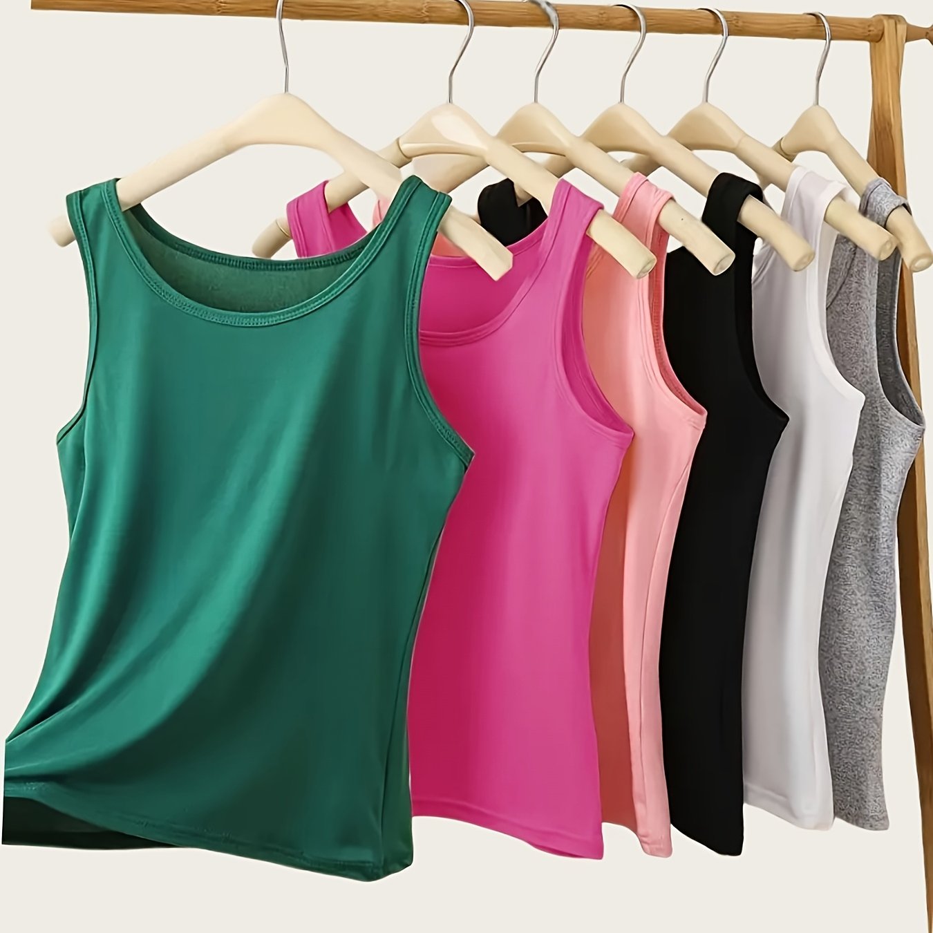 Women's Plus Size Sleeveless Tank Tops Cotton Casual Layering Basic 6 Pack
