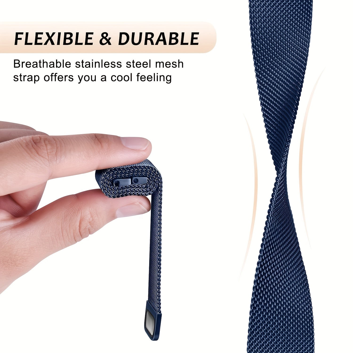 20mm Stainless Steel Mesh Watch Band Magnetic Mesh Strap for Samsung Galaxy Watch and Amazfit Bip U Pro GTS