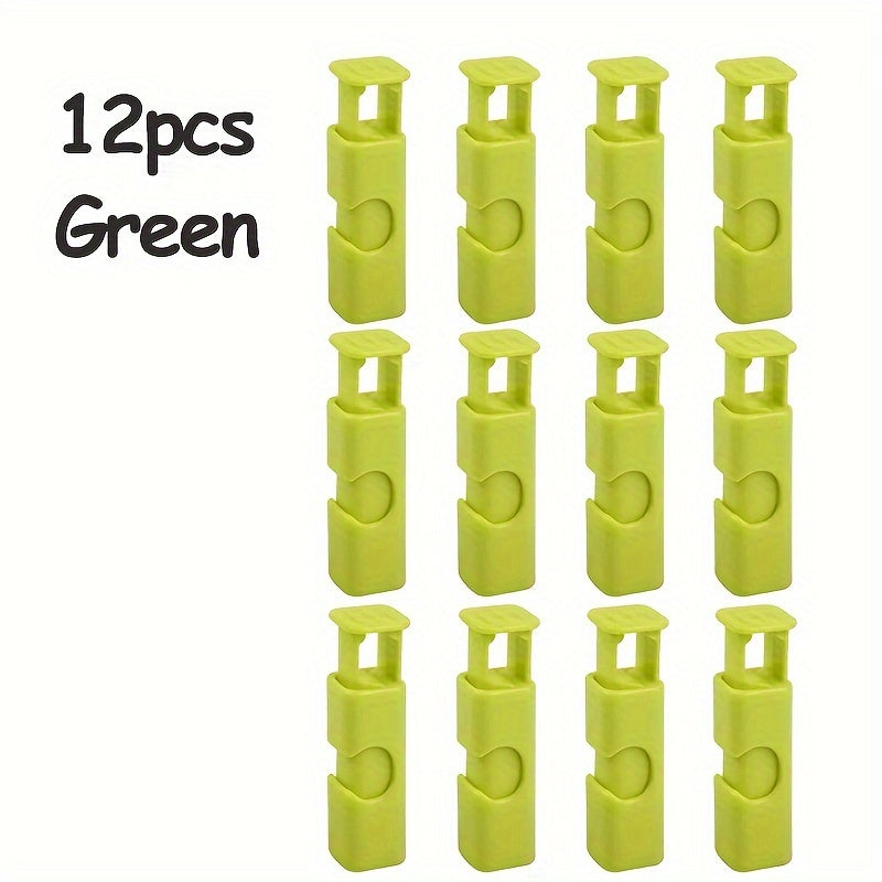 Juego de 12 clips reutilizables de plástico para bolsas de comida para almacenamiento y organización en la cocina