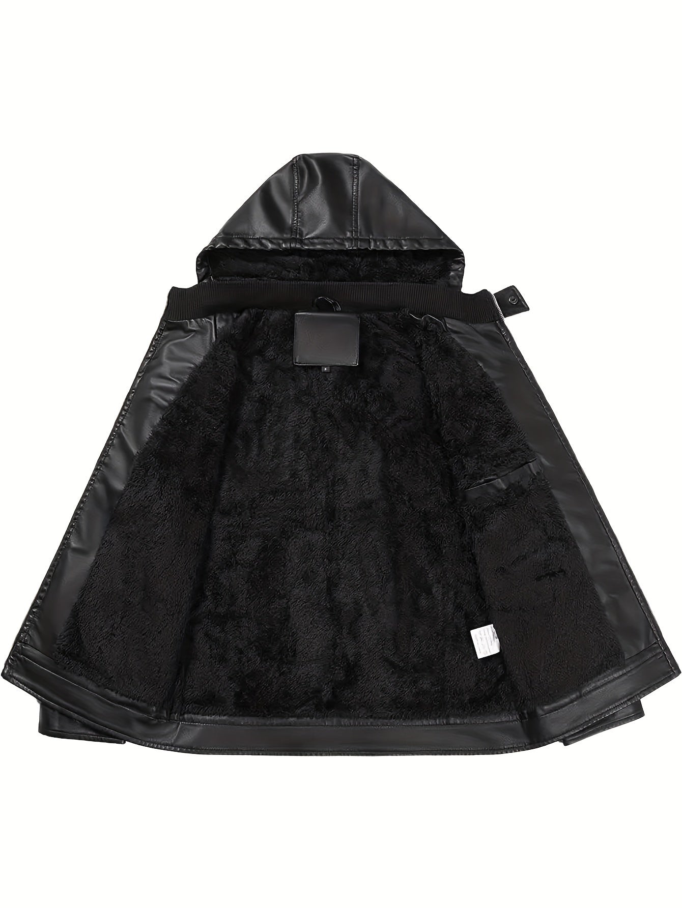 Men's Vintage Hooded Zip-Up Jacket with Velvet Lining and Woven Fabric