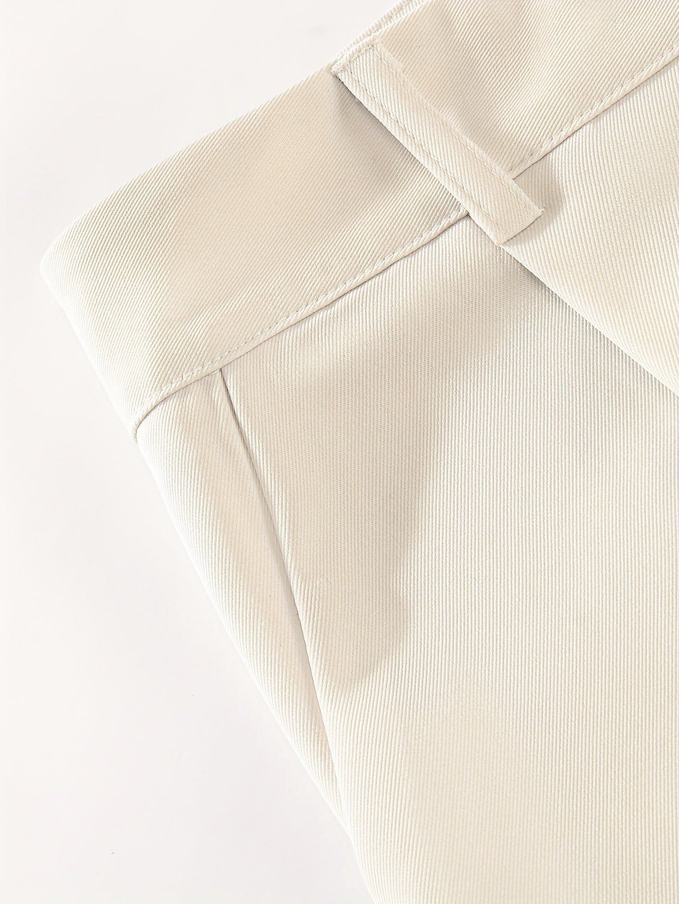 Women's Beige Wide Leg Pants High Waist Straight Casual Polyester All Seasons