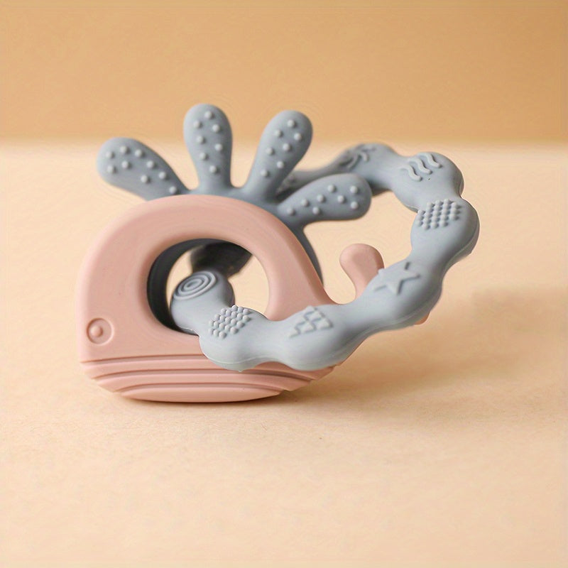 Baby Teething Toy Chewable Whale-Shaped Soothing Toy for Babies 0-3 Years