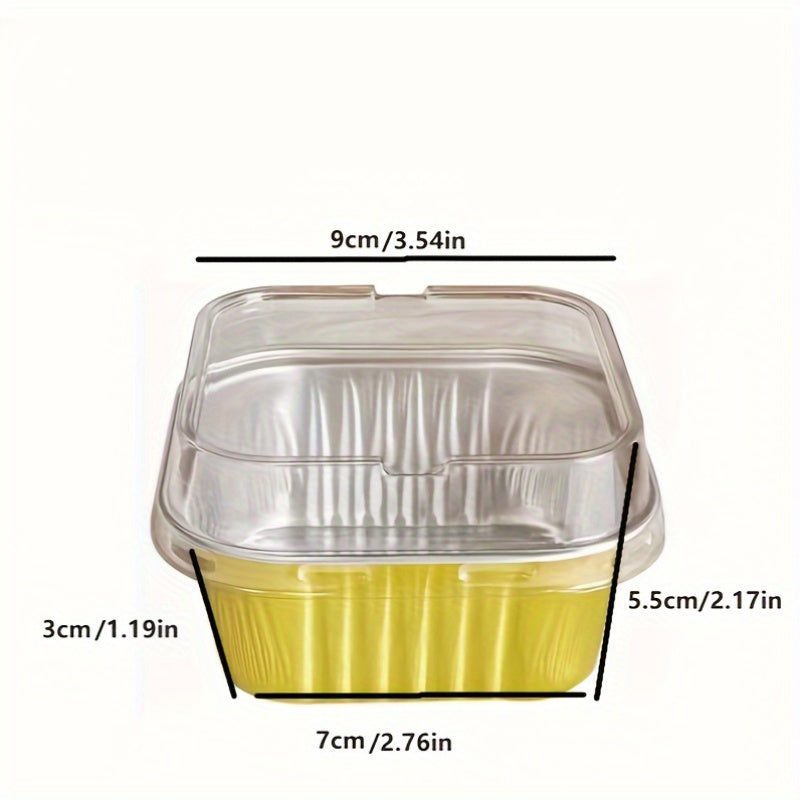 50-Pack 5oz Aluminum Foil Baking Cups with Lids for Cupcakes Muffins Pies