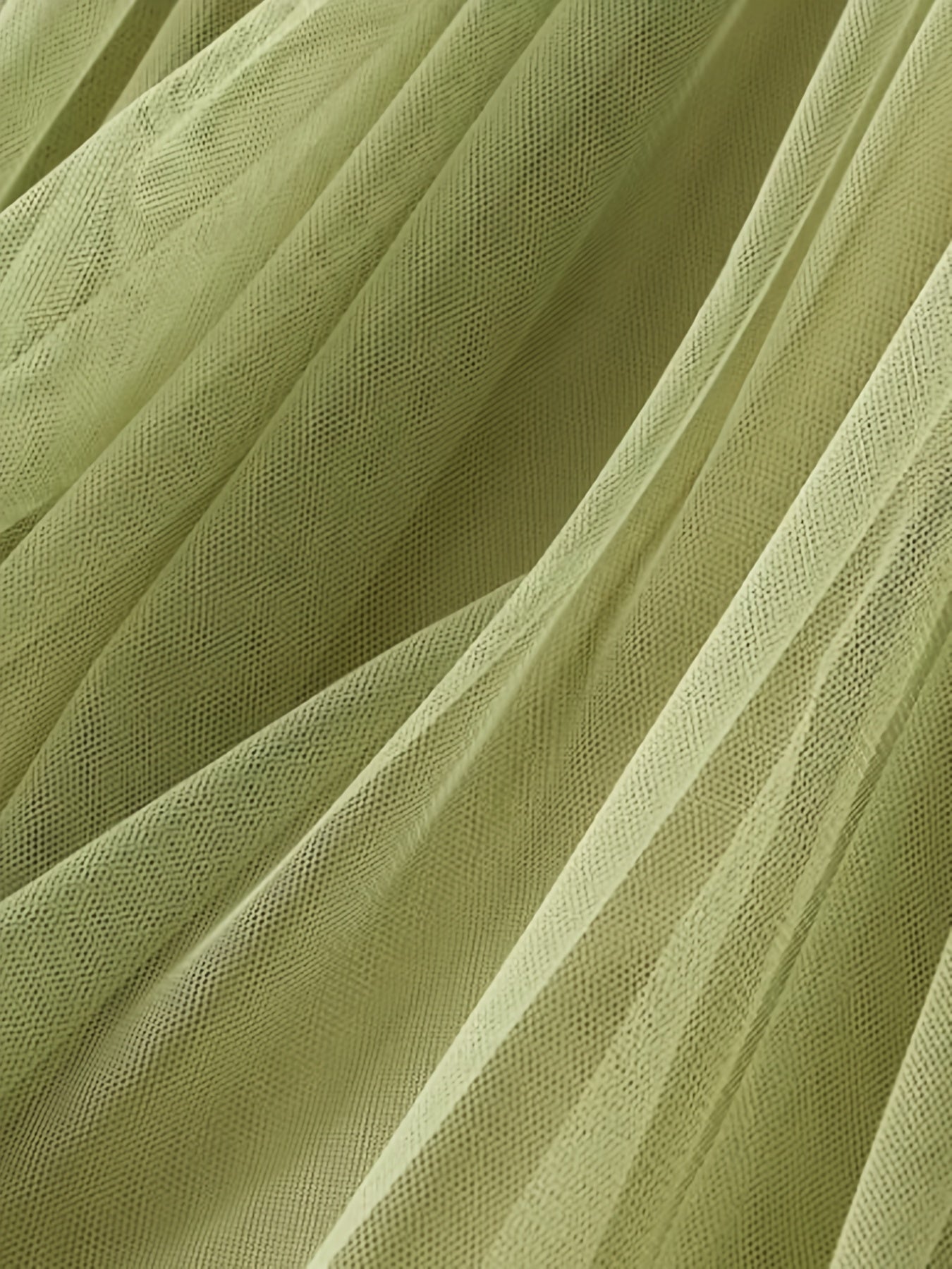 High-Waist Slimming Mesh Skirt with Ruffles Long A-Line Elegant Polyester