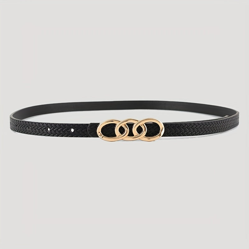 Набор из 5 женских ремней из искусственной кожи однотонных цветов для повседневных джинсов и платьев-пальто