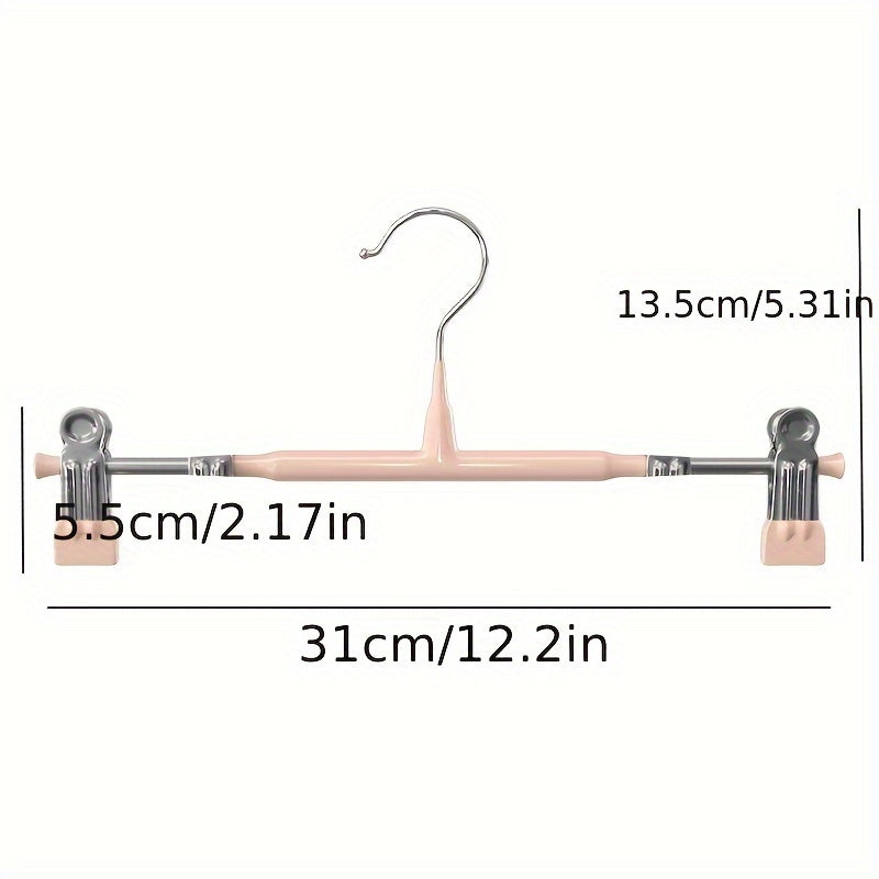 Juego de 50 perchas para pantalones de acero inoxidable con clips ajustables antideslizantes para armario y ropa