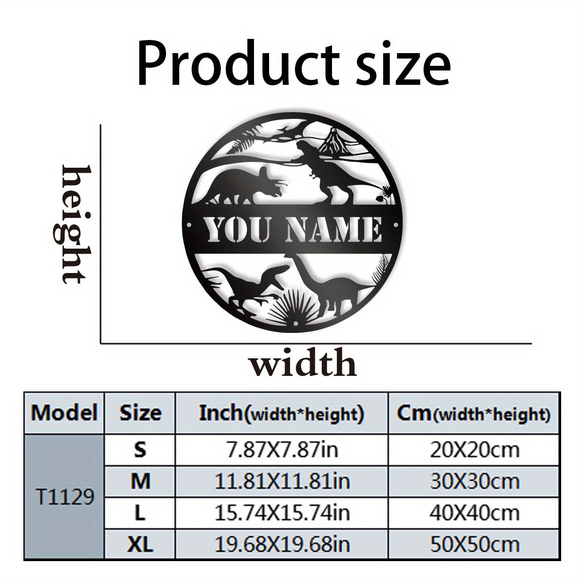 Personalized Dinosaur Metal Wall Art Cast Iron Nursery Decor Gift