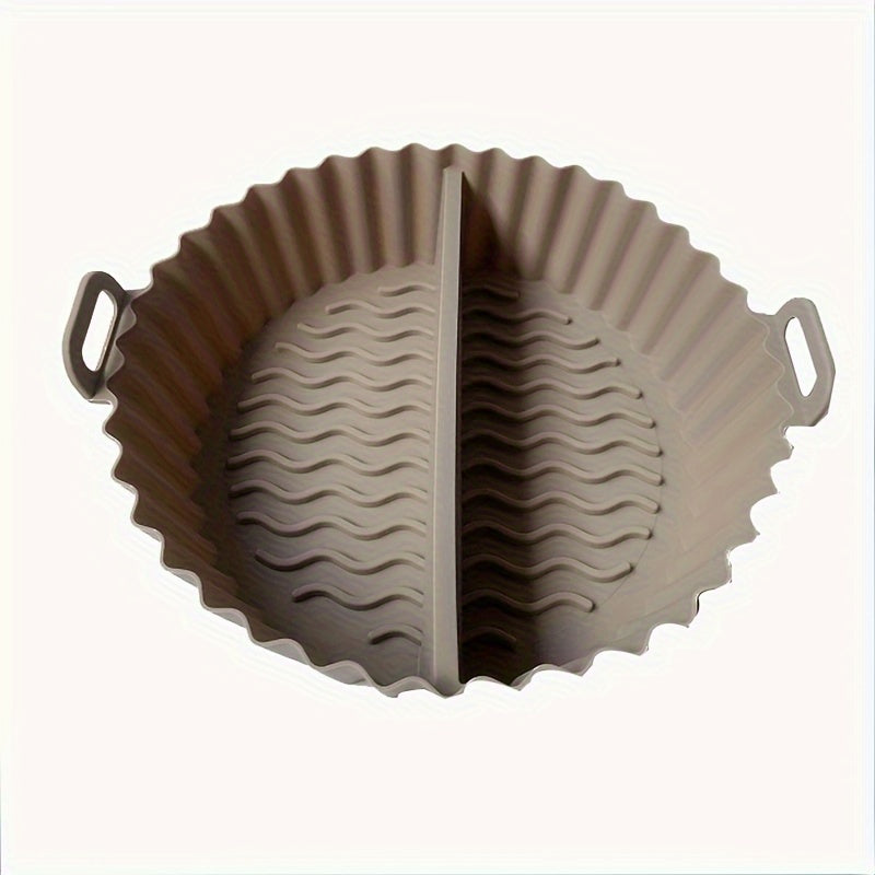 Silicone Air Fryer Liner with Divider, 19.99cm Top Diameter, Reusable Baking Tray