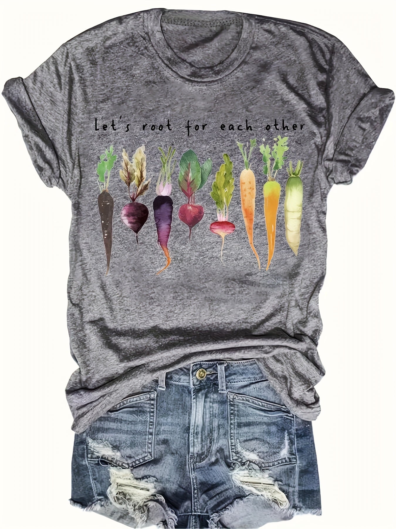 Women Short Sleeve Casual T-Shirt Summer Loose Round Neck Top