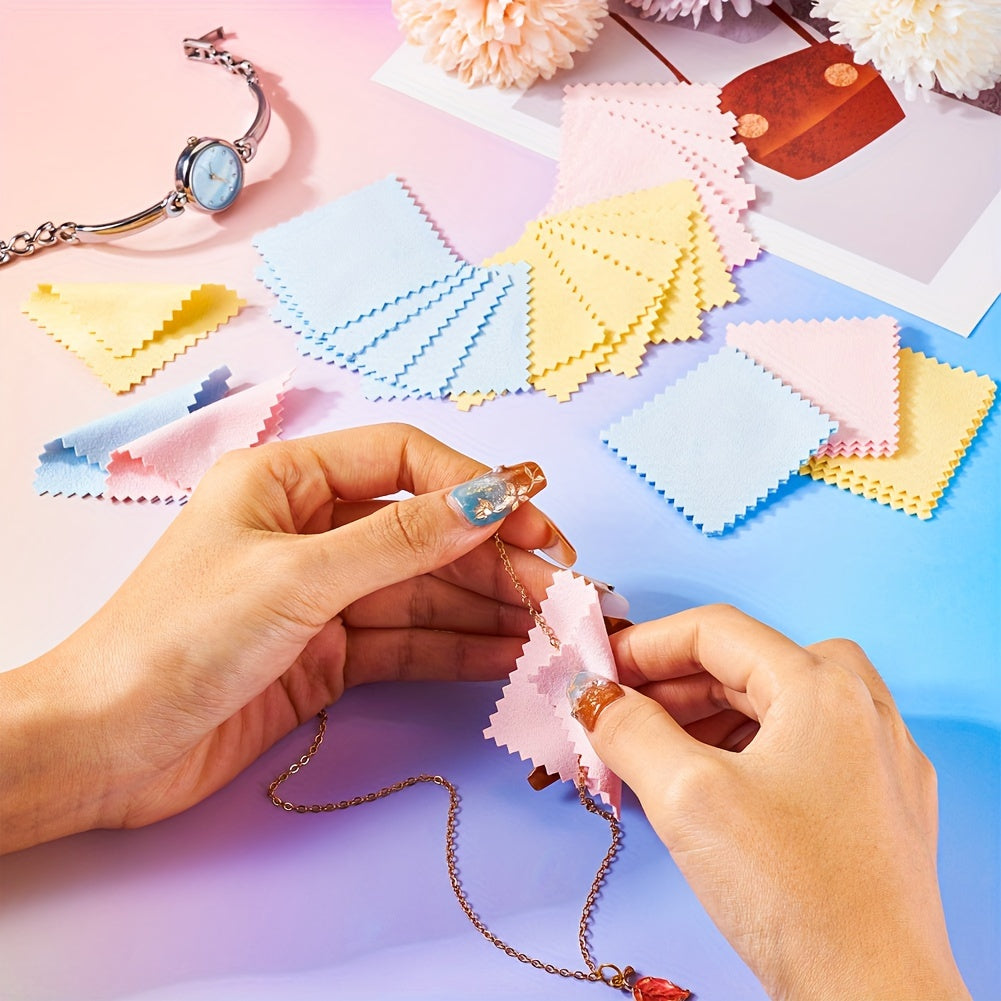 30 ta mikrotoʻlqinli zargarlik buyumlarini tozalash uchun toʻp uchun ikki tomonlama velur padlar bilan toʻplam