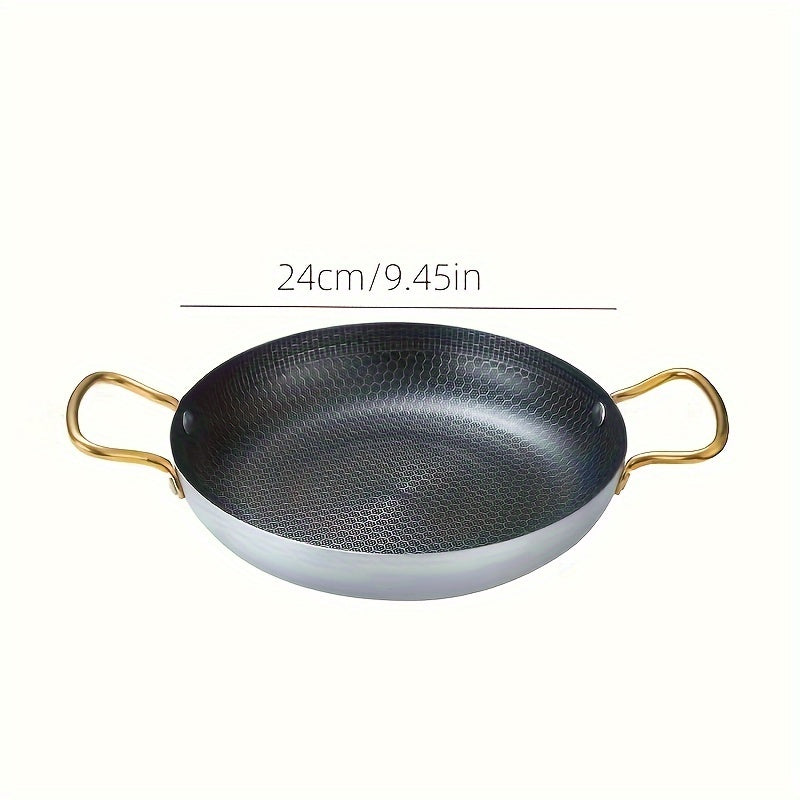 Stainless Steel Wok Pan with Honeycomb Non-Stick Coating for Gas Stovetops