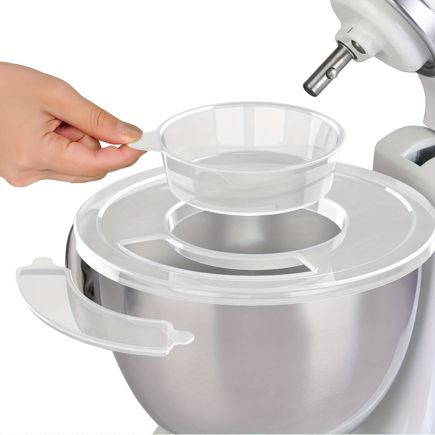 Mixer Pour Shield Attachment for 4.5-5 Quart Stainless Steel Bowls Spill Stopper Dishwasher Safe