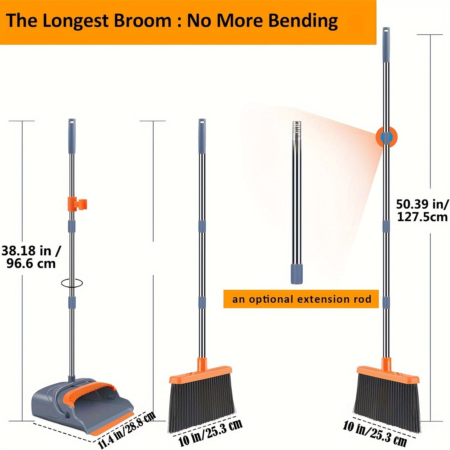 O'z-o'zini tozalash uchun cho'tka va changyutgich to'plami, tishli, kulrang va apelsin, ichki va tashqi foydalanish uchun