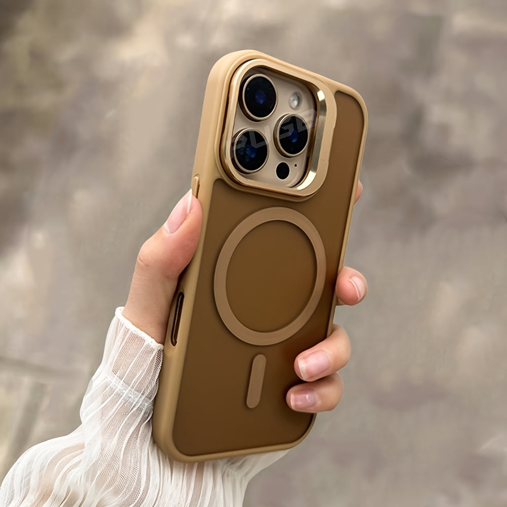 Luxury Matte Acrylic Magnetic Phone Case for iPhone Wireless Charging Shockproof Cover