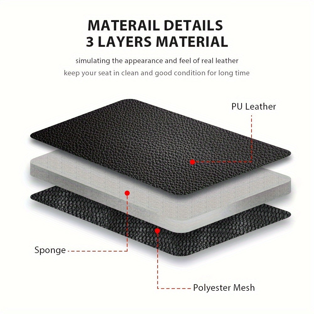 2pcs Universal Gray PU Leather Car Seat Covers for Front Buckets