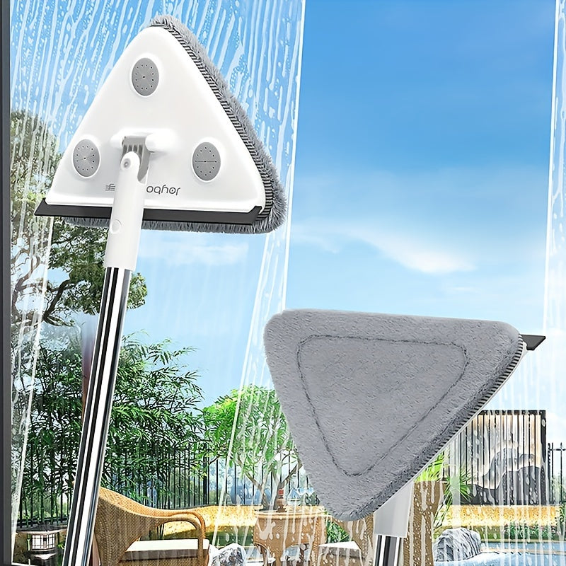 360° Swivel Triangle Mop Set with Extendable Handle for Windows Walls Floors