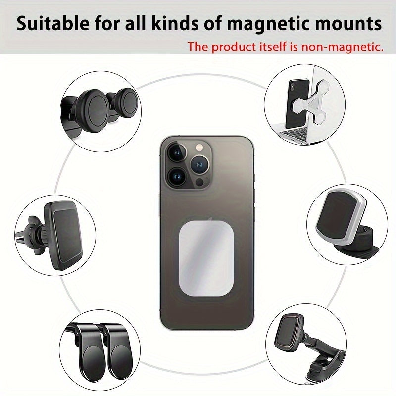 Universal Metal Phone Mount Plates 10 Pack for Car Cradles Magnetic Compatible