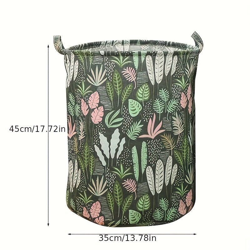 Durable Textile Storage Basket with Fish and Leaf Pattern for RV Organization