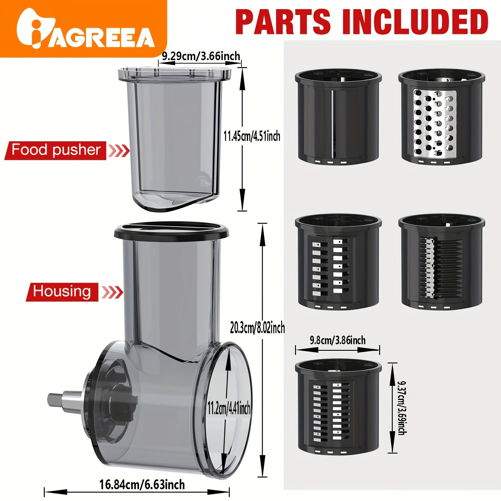 Accesorio universal cortador y rallador de alimentos para mezcladoras KitchenAid