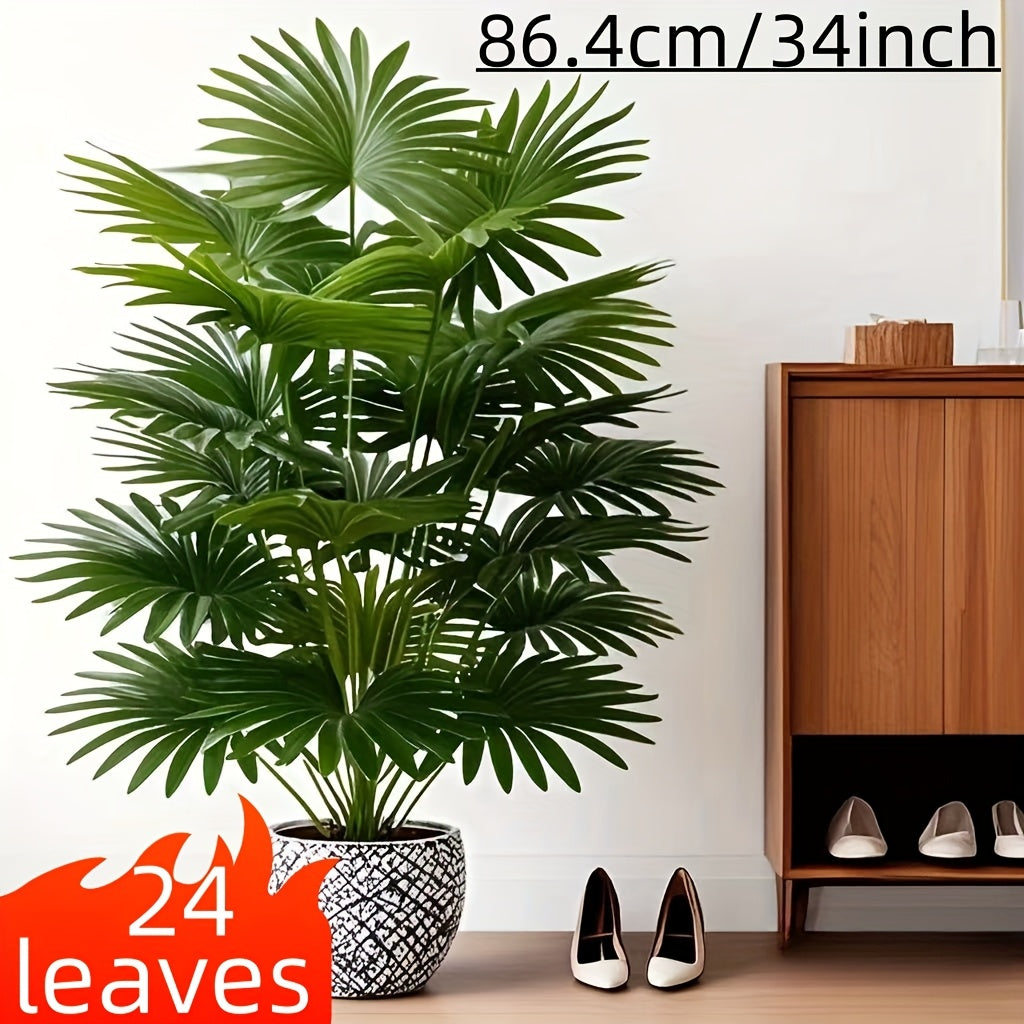 Palmera artificial con 24 hojas grandes para decoración de jardín, hogar y oficina