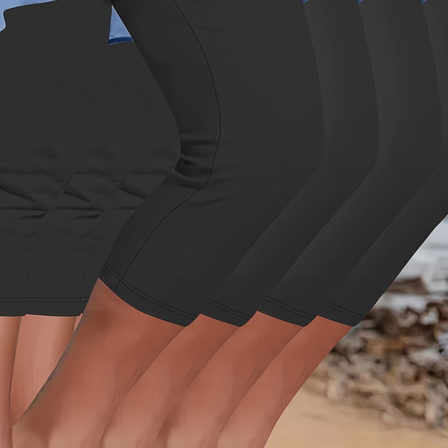 Women's Plus Size Capri Leggings Soft High Stretch Solid Colors Beach Casual