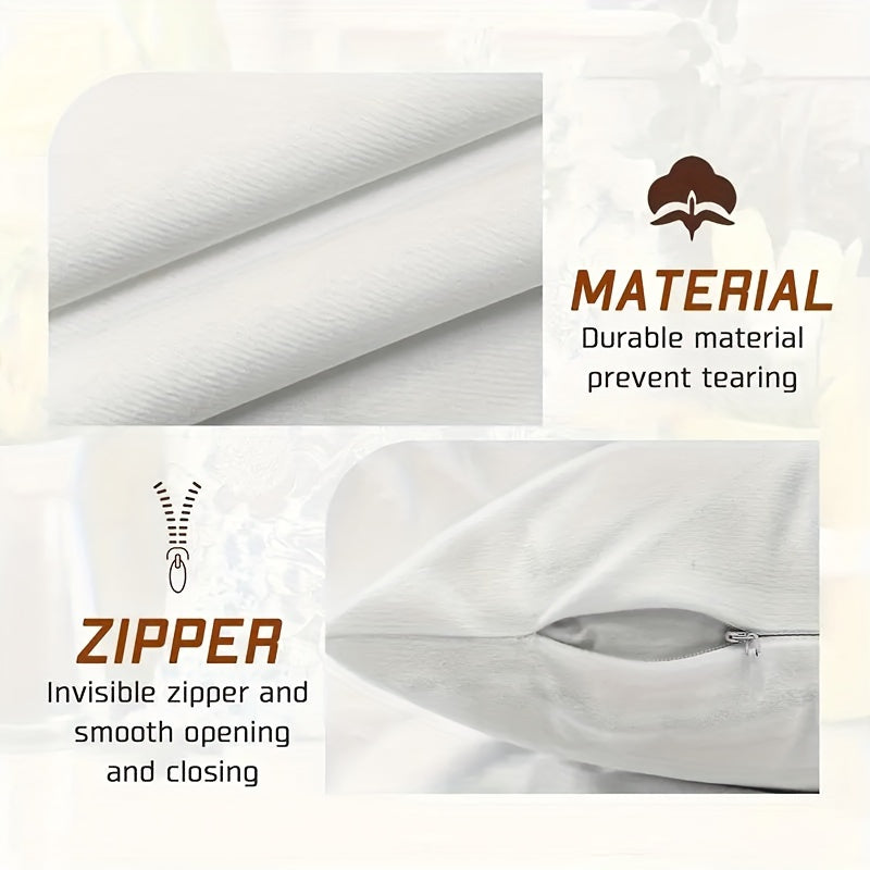 Set of 2 Modern Floral Polyester Throw Pillow Covers for Sofa Bed Car Decor