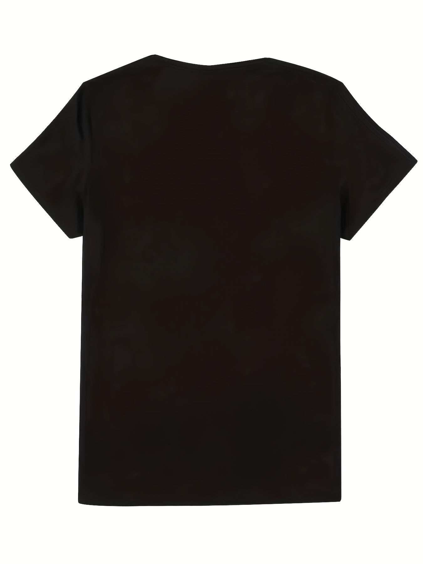 Women's Large Short Sleeve T-Shirt with Diamond Stitching and Rhinestones