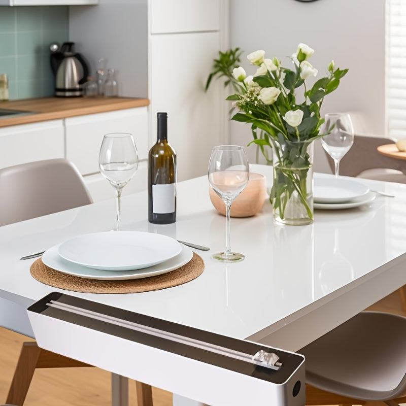 2-in-1 Kitchen Dispenser with Cutter for Cling Film and Foil Wall Mountable Reusable Plastic