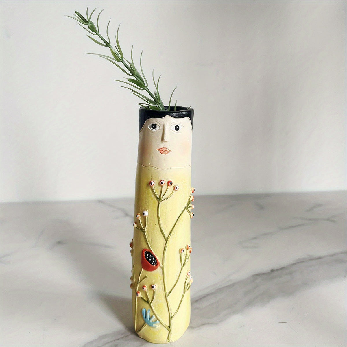 Handmade Boho Face Vases for Farmhouse and Home Decor