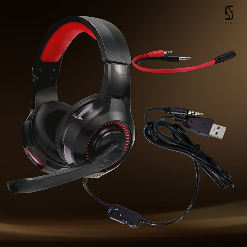 Anime Gaming Headset with Microphone 7.1 Surround Sound Noise Isolating Ear Cups Wired 3.5mm for Desktop Laptop Console