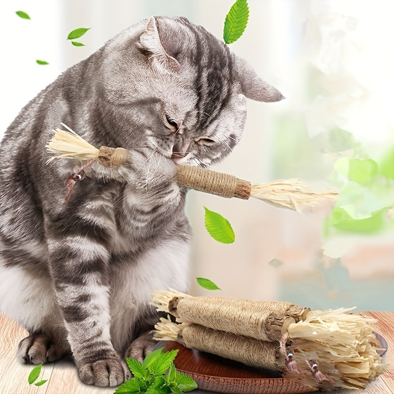 Natural Sisal Cat Chew Stick Dental Health Eco-Friendly Durable Indoor Toy