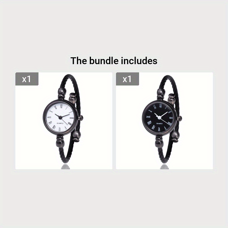 Reloj de pulsera analógico con esfera de números romanos vintage y movimiento de cuarzo