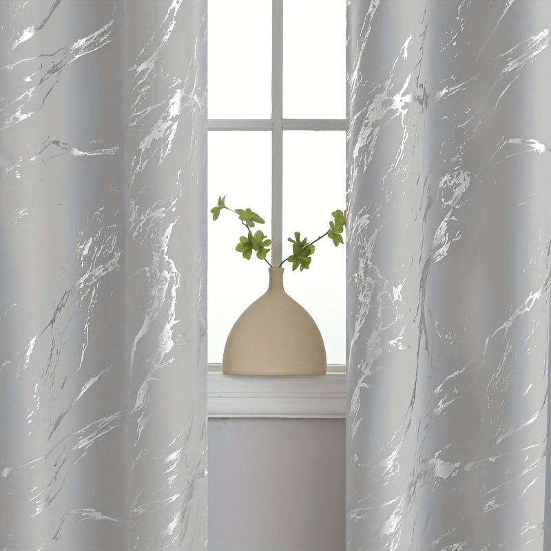 Gray Marble Pattern Curtains for Bedroom Living Room Office Kitchen Modern European Style