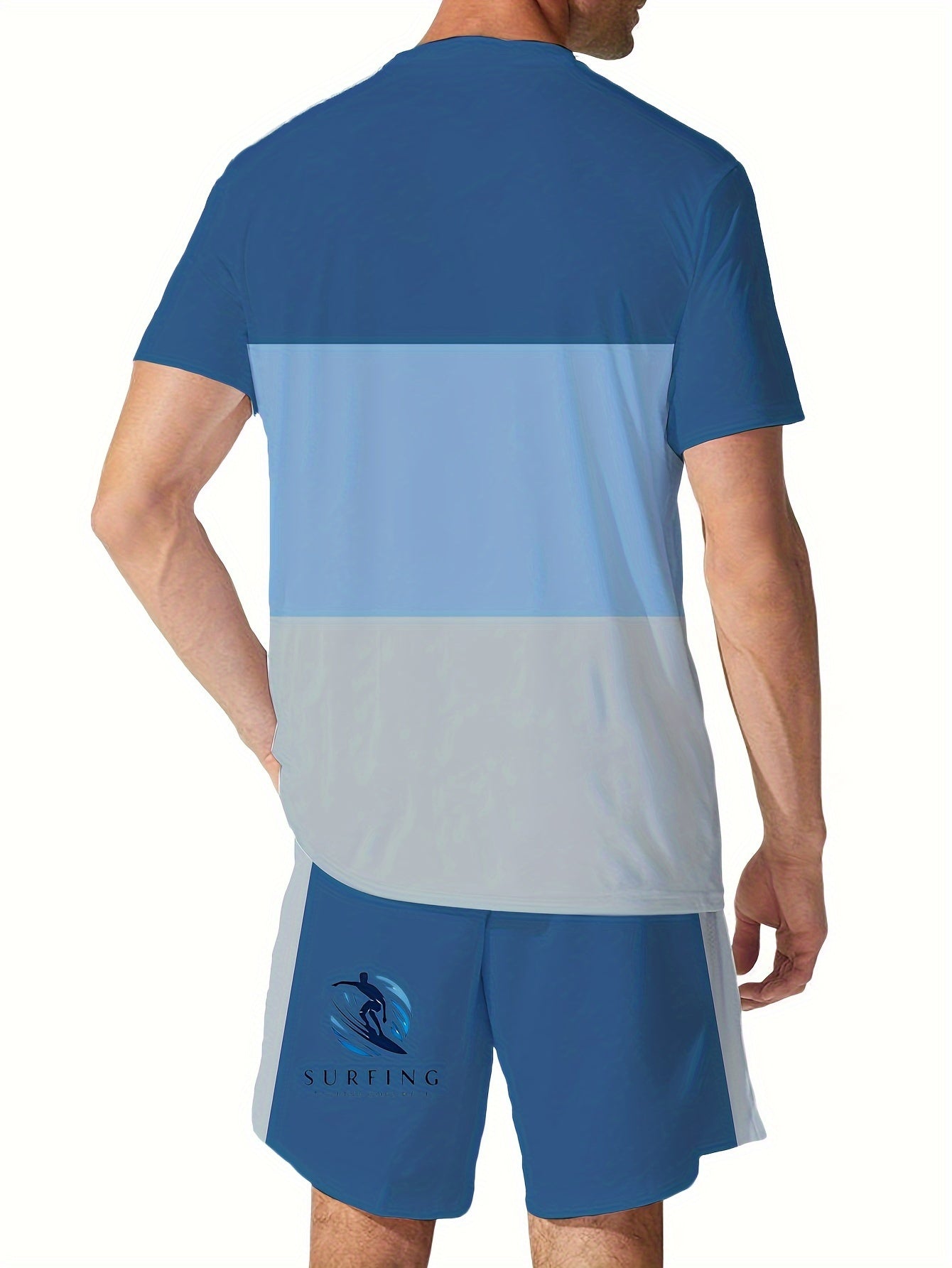 Men's Casual Outfit Set Polyester Spandex Print Slim Fit for Outdoor Party Fitness