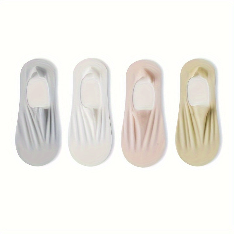 Women Invisible Boat Socks Set of 1 or 4 Pairs Low-Cut Shallow Design Summer Thin Knit